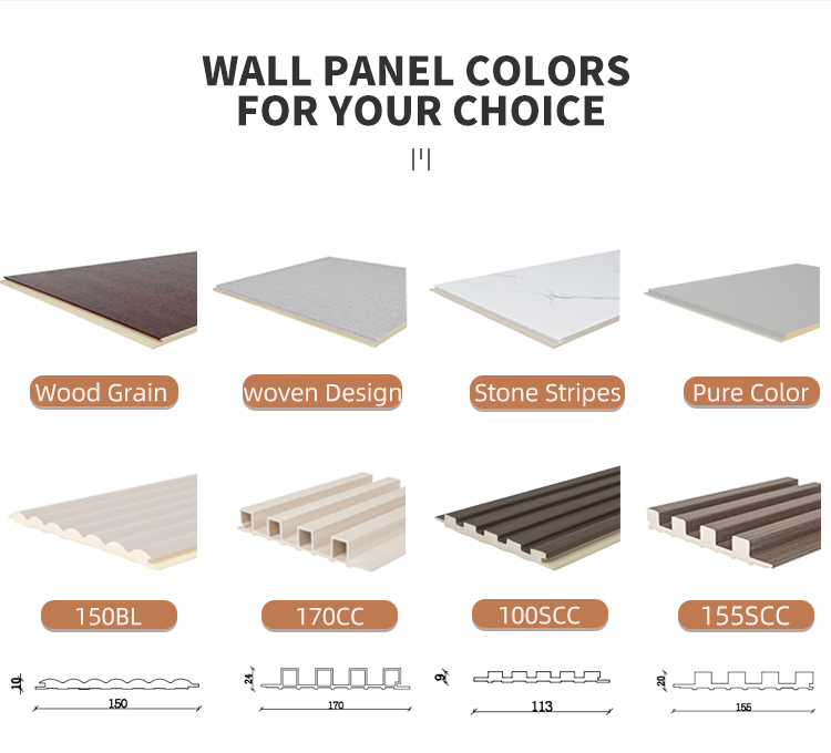 Decorative Wpc Fluted Pvc Marble Wall Panel
